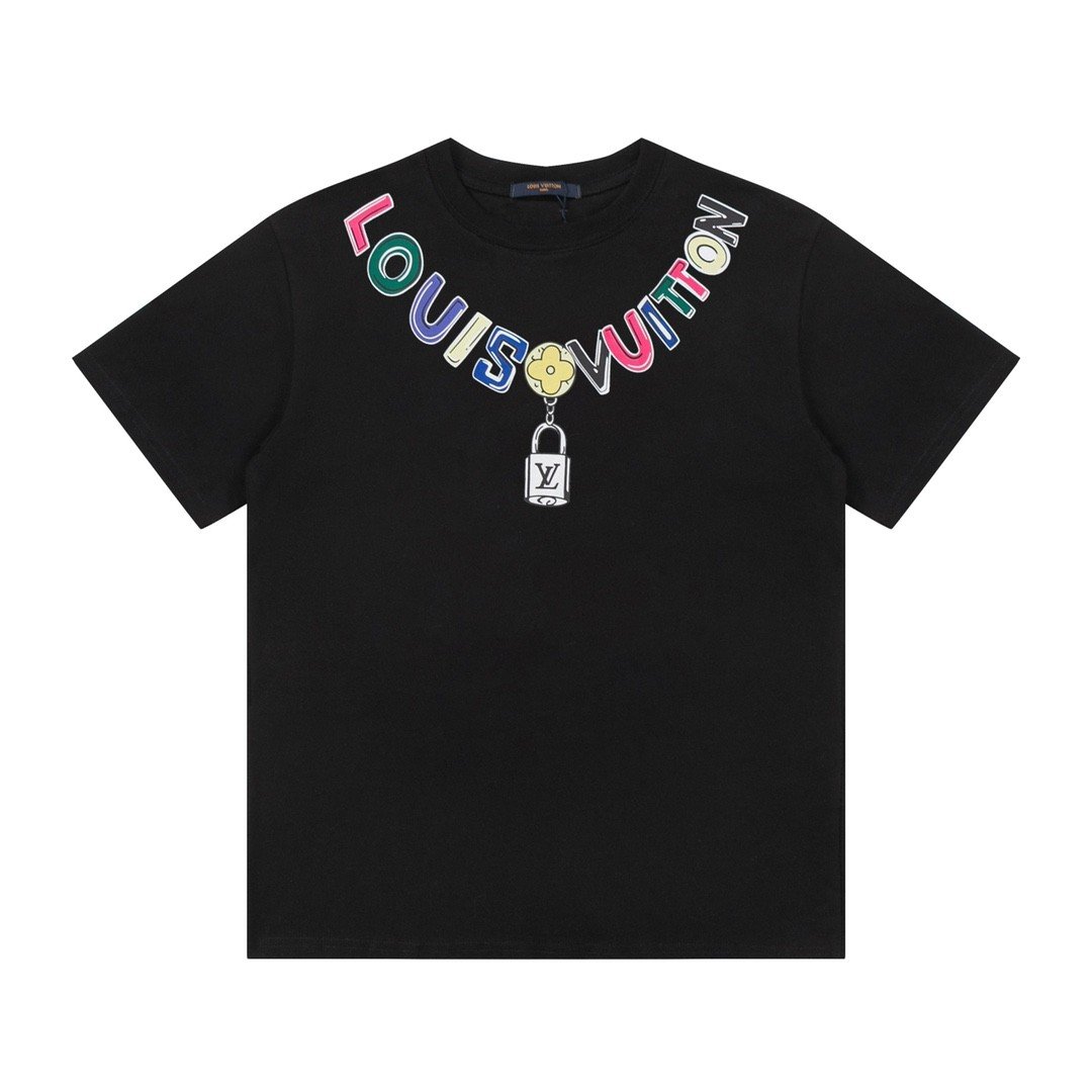 LV X  Logo lettering T-shirt with 23SS neckline