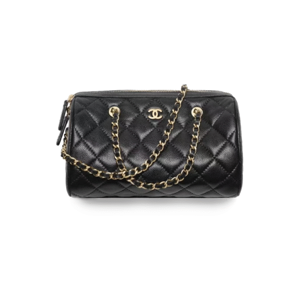 CHANEL CAVIAR LEATHER 25P BOWLING BAG AP4474
