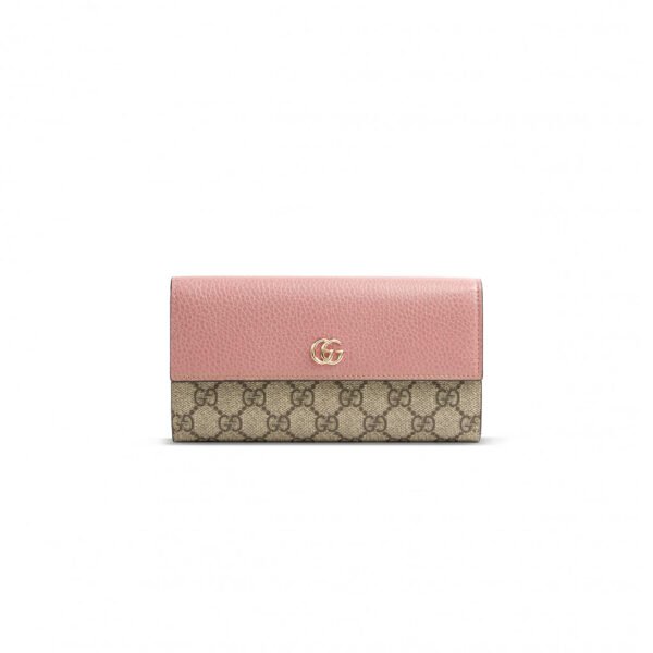 GUCCI GG MARMONT BI-COLOR CONTINENTAL WALLET 456116 (10*19*3.5cm)